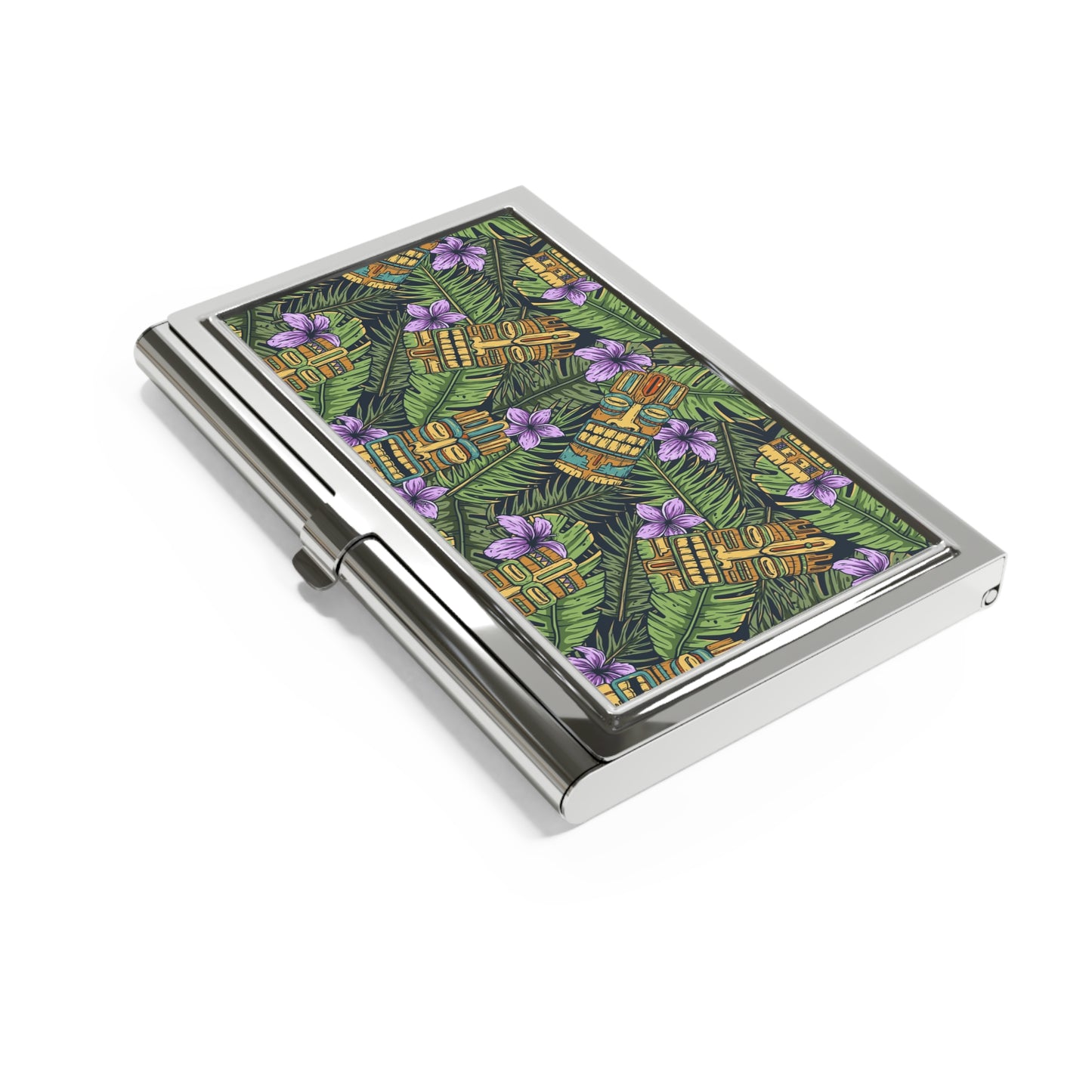 Business Card Holder - Tiki Purple Greenery