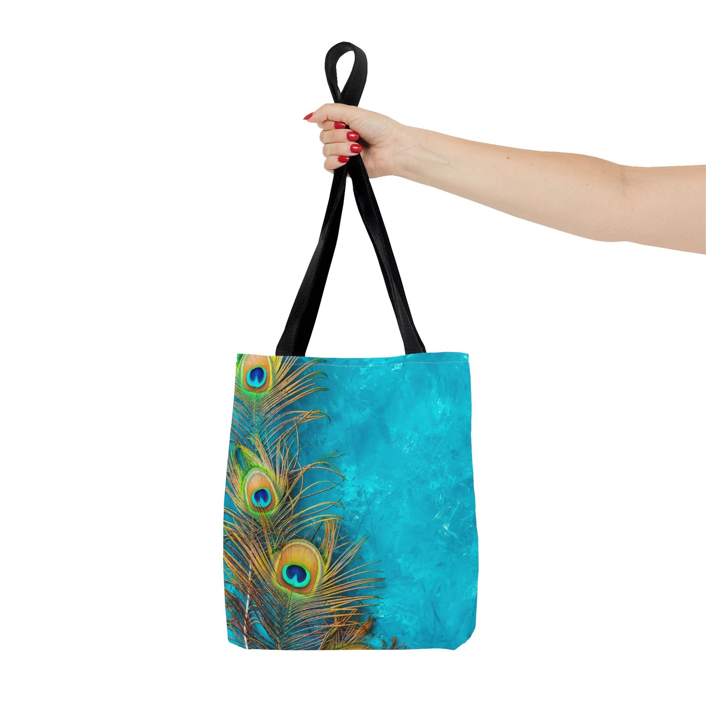 Peacock Turquoise Glow Tote Bag - 3 Sizes