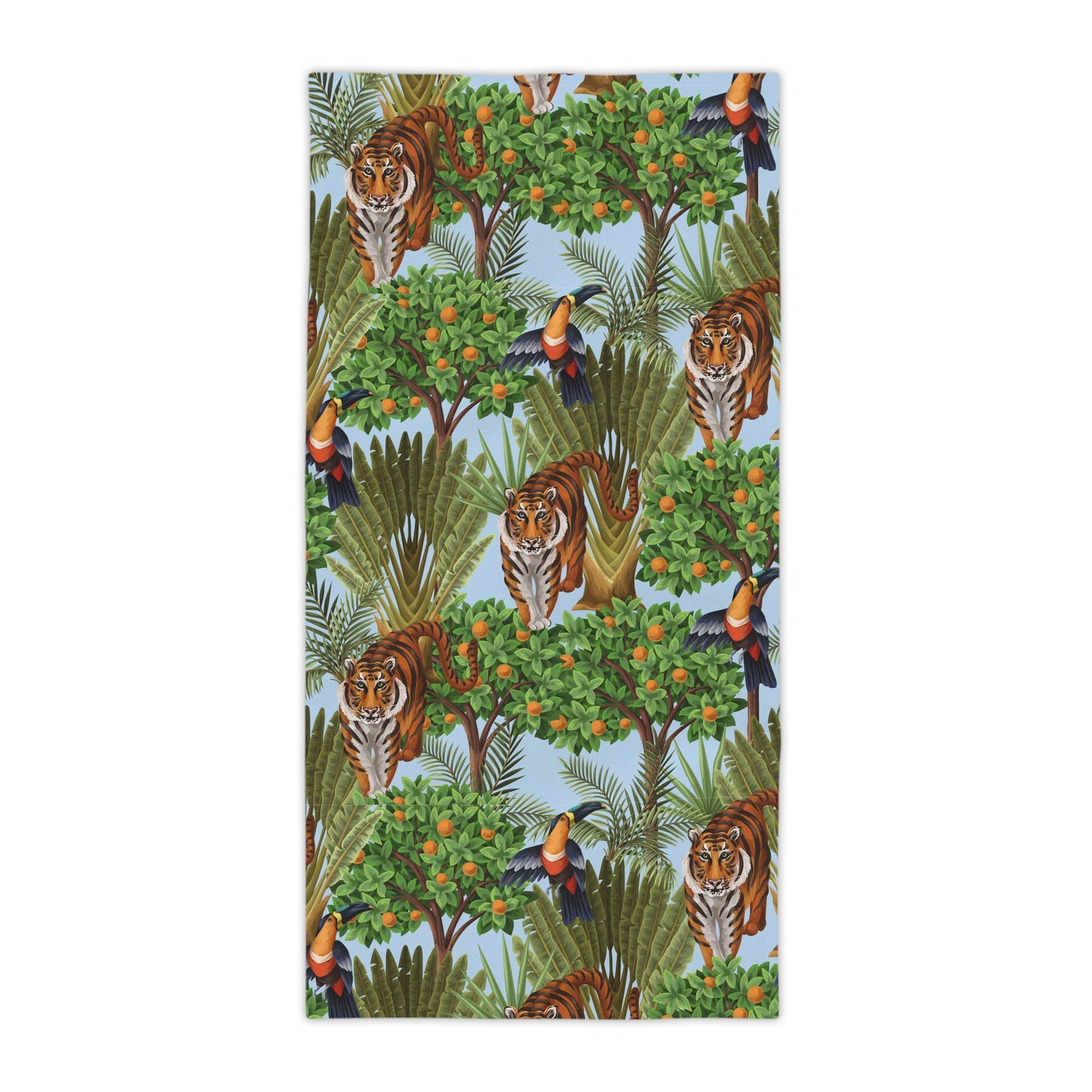 Vibrant Summer Beach Towels, 3 sizes – Tropical Print for Sun Lovers / Tiger Haven Blues