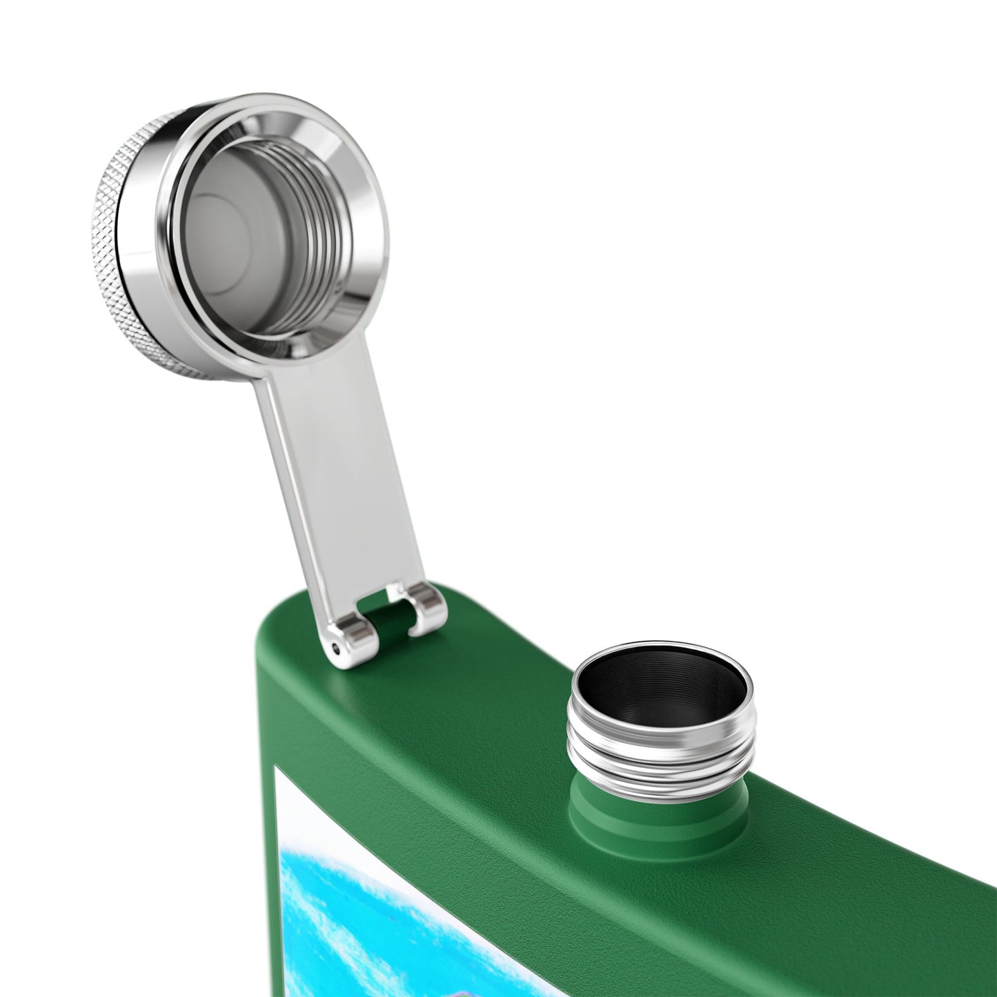 Tropical Stainless Steel Flask - 6oz Travel Drinkware for Beach Lovers / Calm Beach