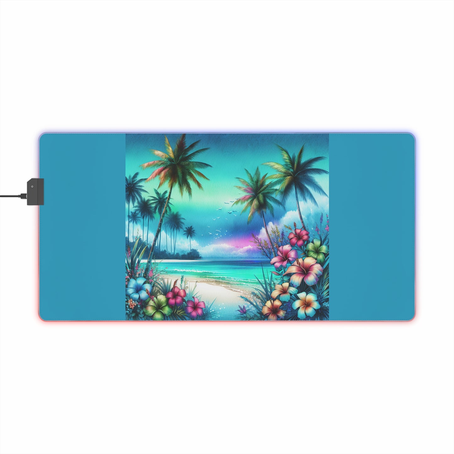 LED Gaming Mouse Pad With Vibrant RGB Lighting, 4 Sizes / Relaxation Beach