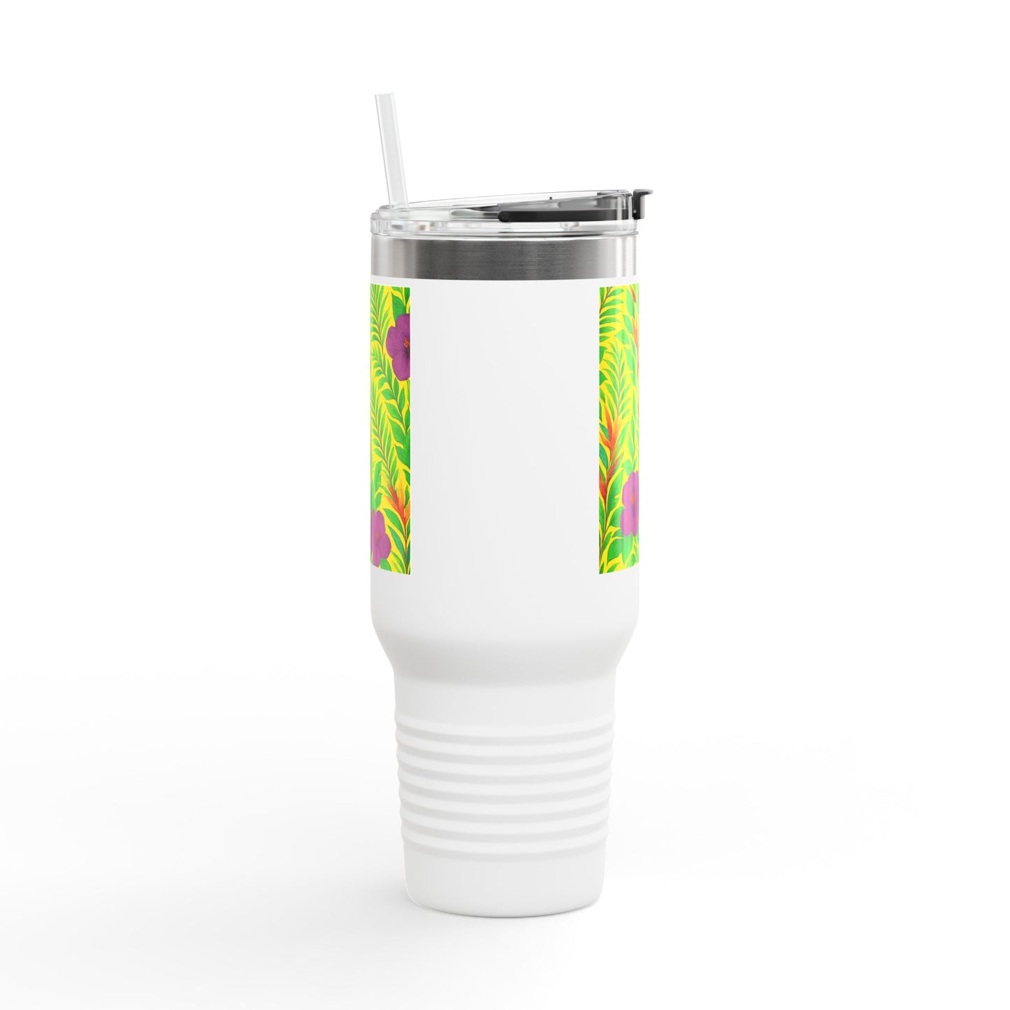 Midnight Flower Yellow Insulated Travel Mug - 40oz - Perfect for Outdoor Adventures