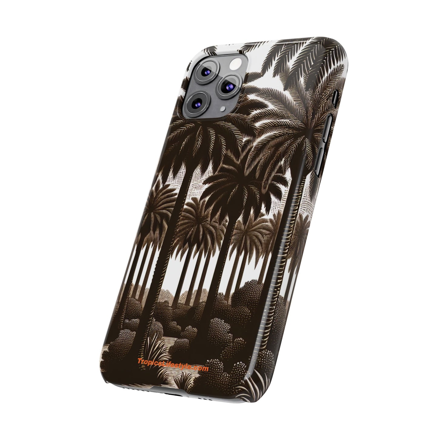 Slim Phone Cases - Woodcut Palm Grove