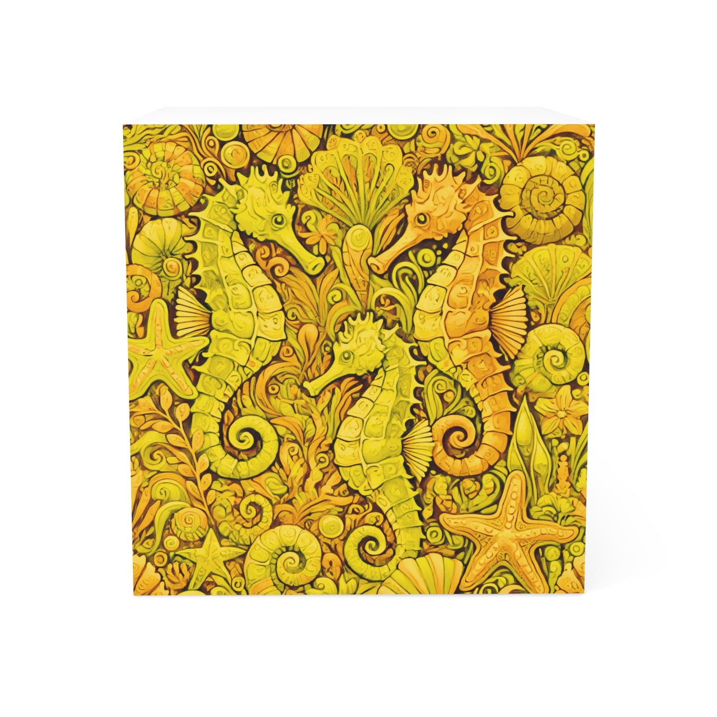 Note Cube - Seahorse Trio/Yellow