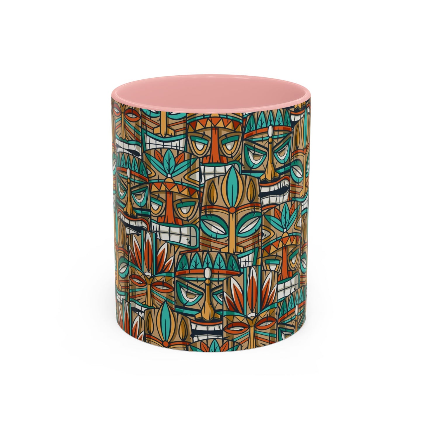 Accent Coffee Mug (11, 15oz), 8 Colors - Turquoise Tiki Party