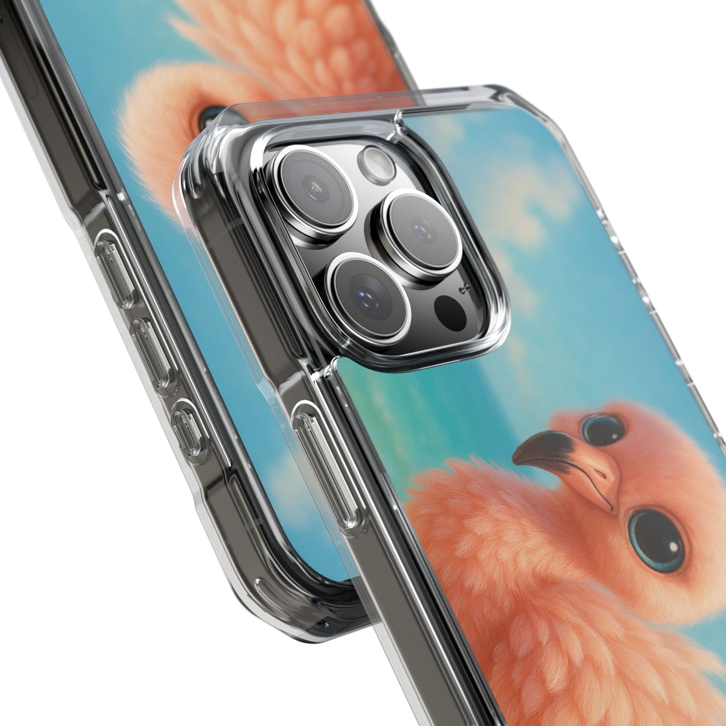 Baby Flamingo Magnetic Clear Phone Case, Many Models