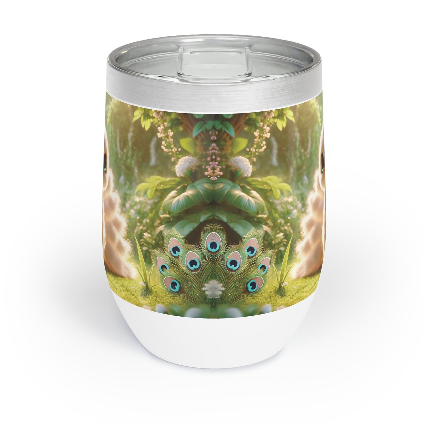Chill Wine Tumbler with Adorable Baby White Peacock
