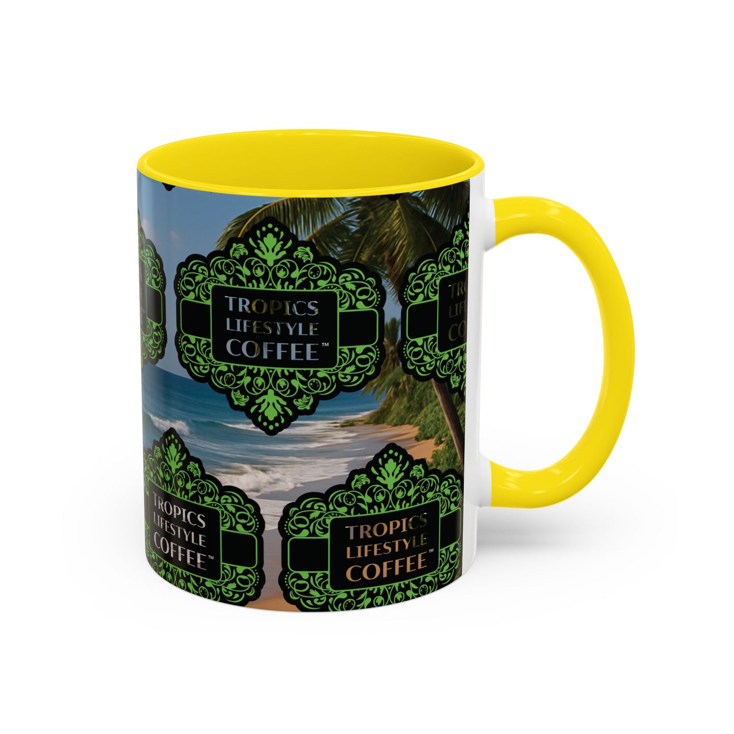 Accent Coffee Mug (11, 15oz), 8 Colors - Tropics Lifestyle Coffee, Meet You There