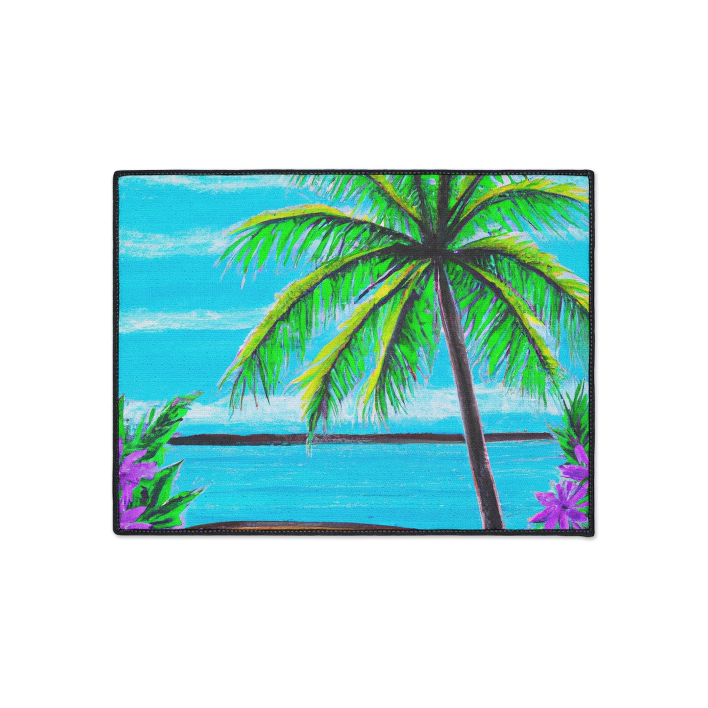 Heavy Duty Floor Mat, 5 Sizes – Tropical Area Rug for Home Décor / Calm Beach
