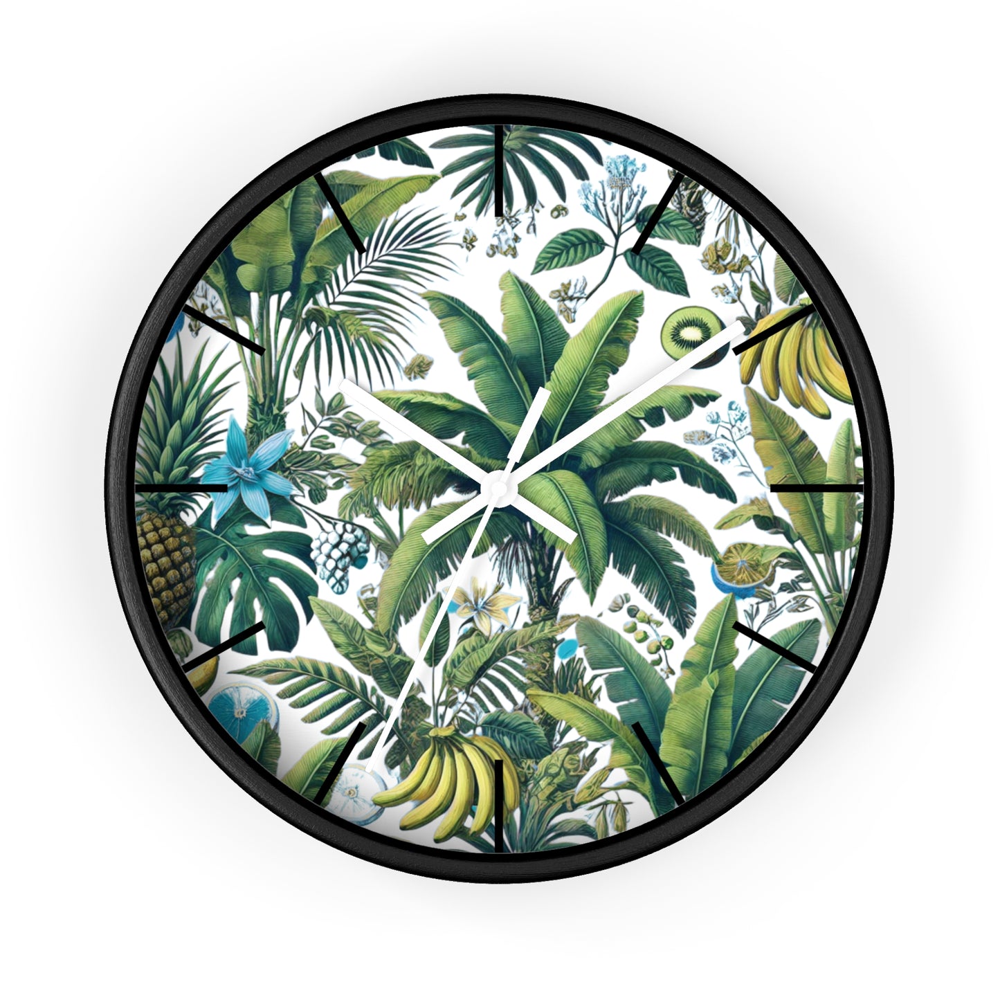 Tropical Fruit/White Wall Clock – Fun Home Decor for Nature Lovers, 6 Variants
