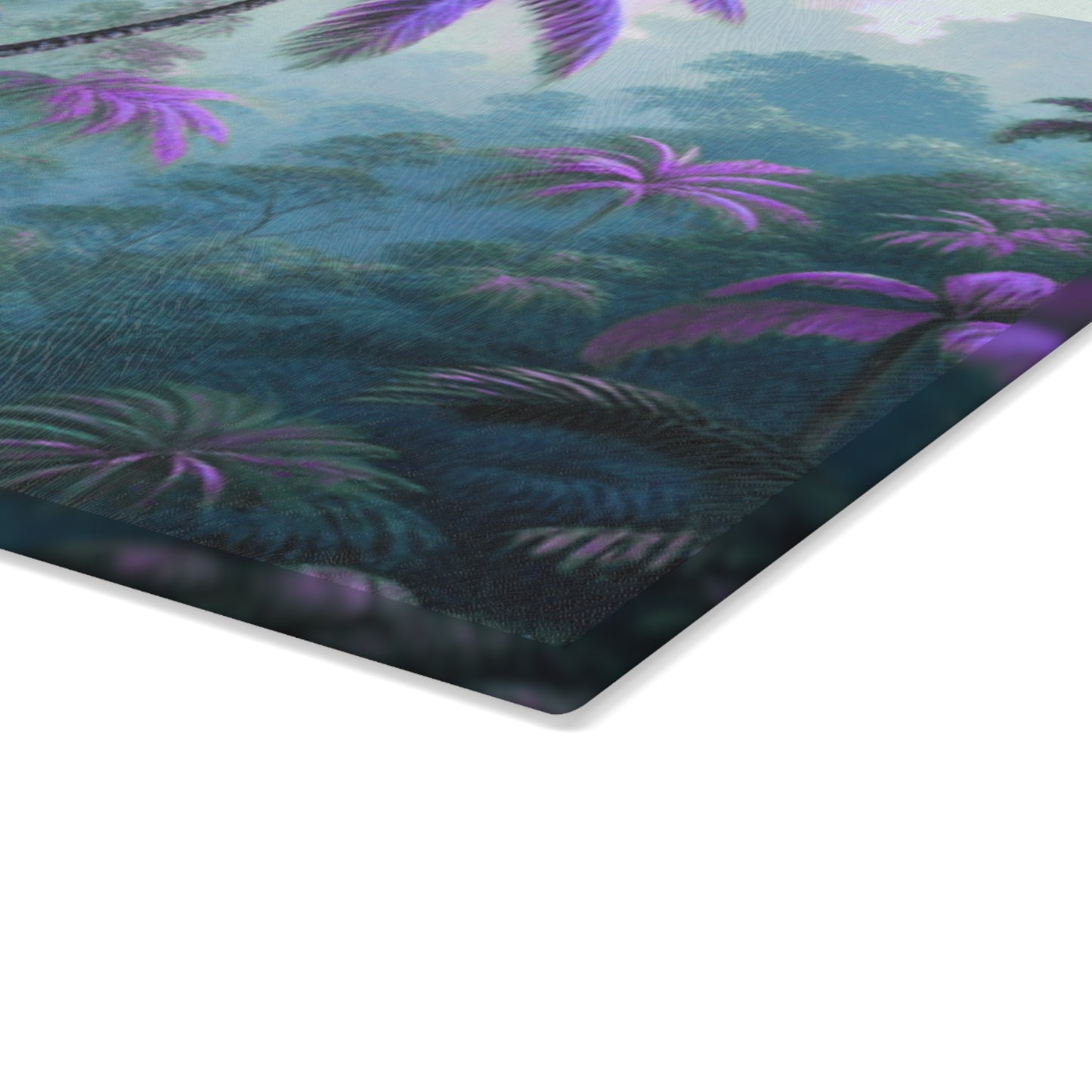Glass Cutting Board, 2 sizes - Sleeping Beauty Parrot/Fantasy