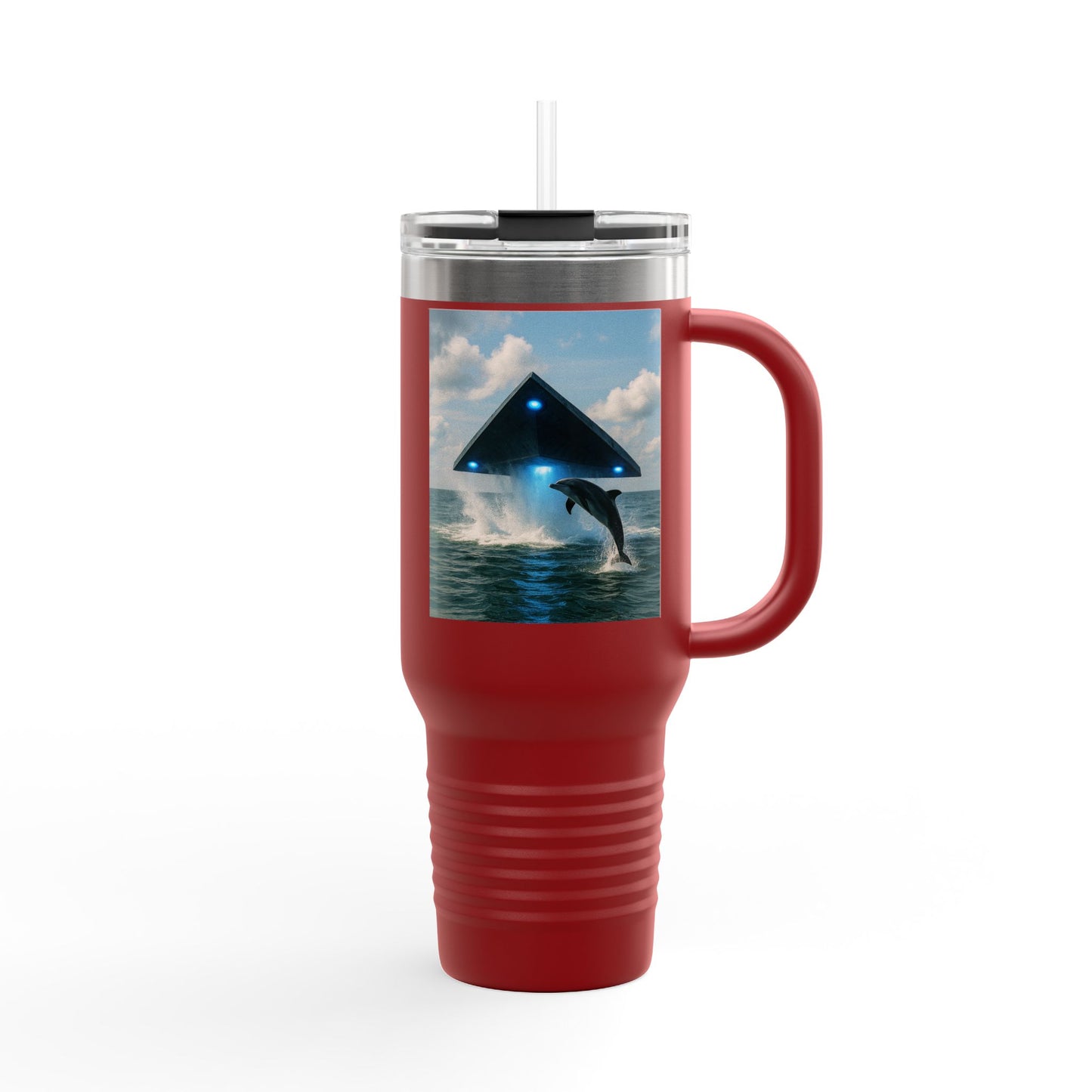 Insulated Travel Mug, 40oz / UFO and Dolphin