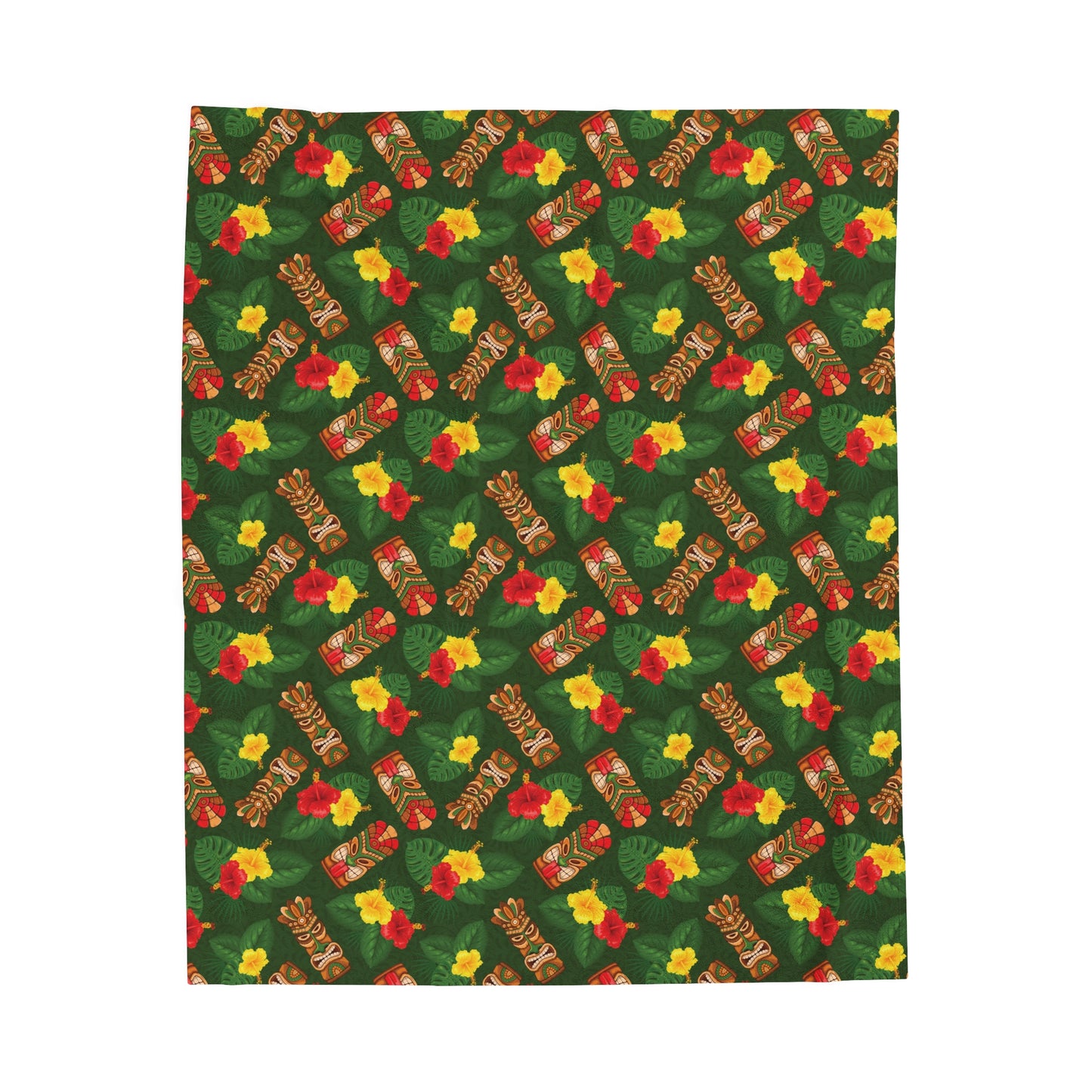 Tropical Tiki Hibiscus Garden Velveteen Plush Blanket - Cozy Home Decor for Nature Lovers