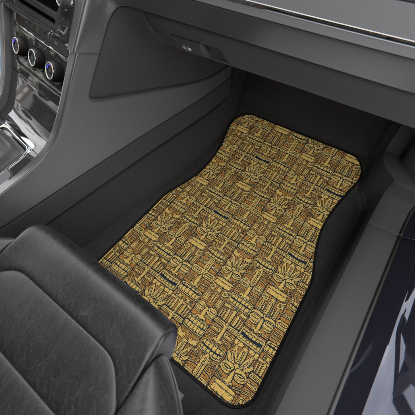 Tropical Old Tiki Totems Front Car Mats - SET of 2