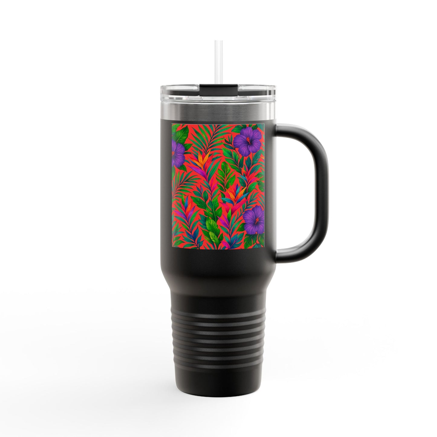Midnight Flower Coral Insulated Travel Mug - 40oz - Perfect for Outdoor Adventures