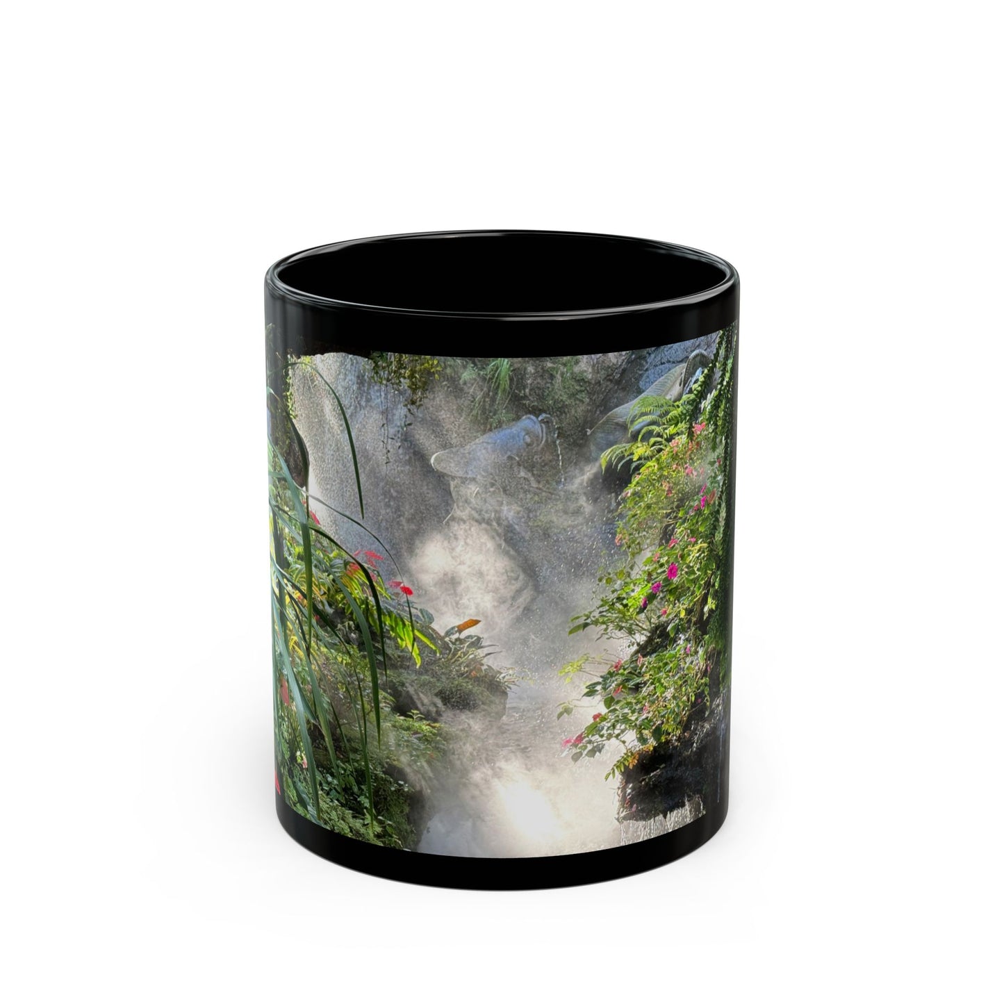 Misty Rainforest River Black Coffee Mug