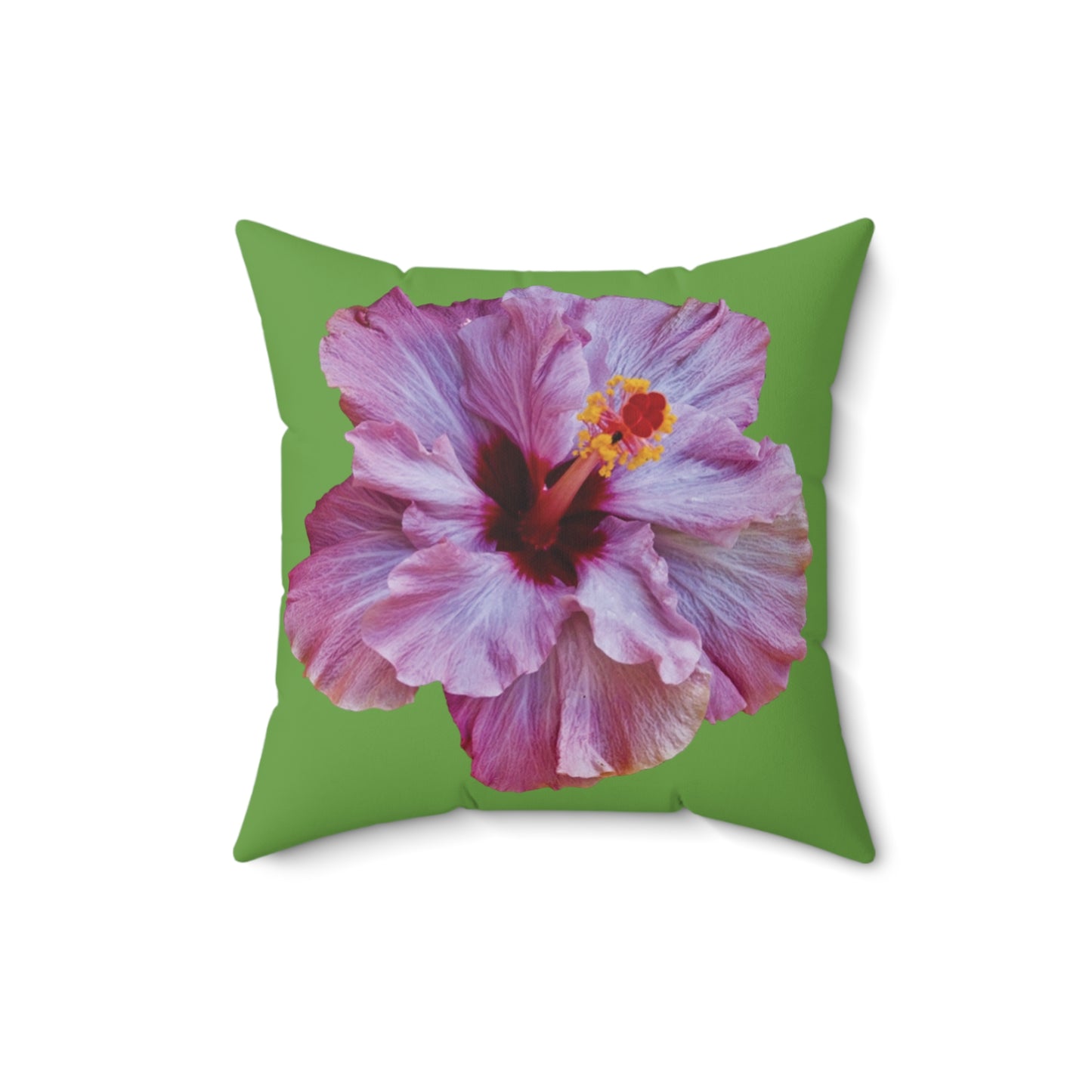 Decorative Pillow - Accent Cushion, 4 Sizes / Photo Purple Hibiscus, Green
