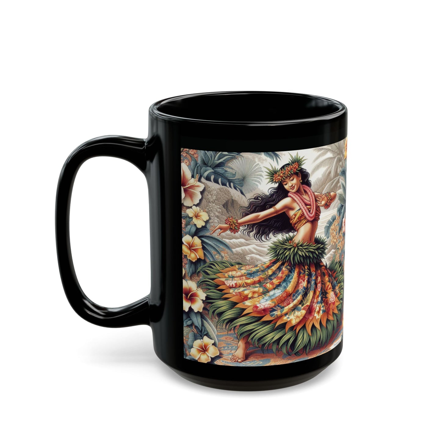Black Coffee Mug - Hawaiian Dancer