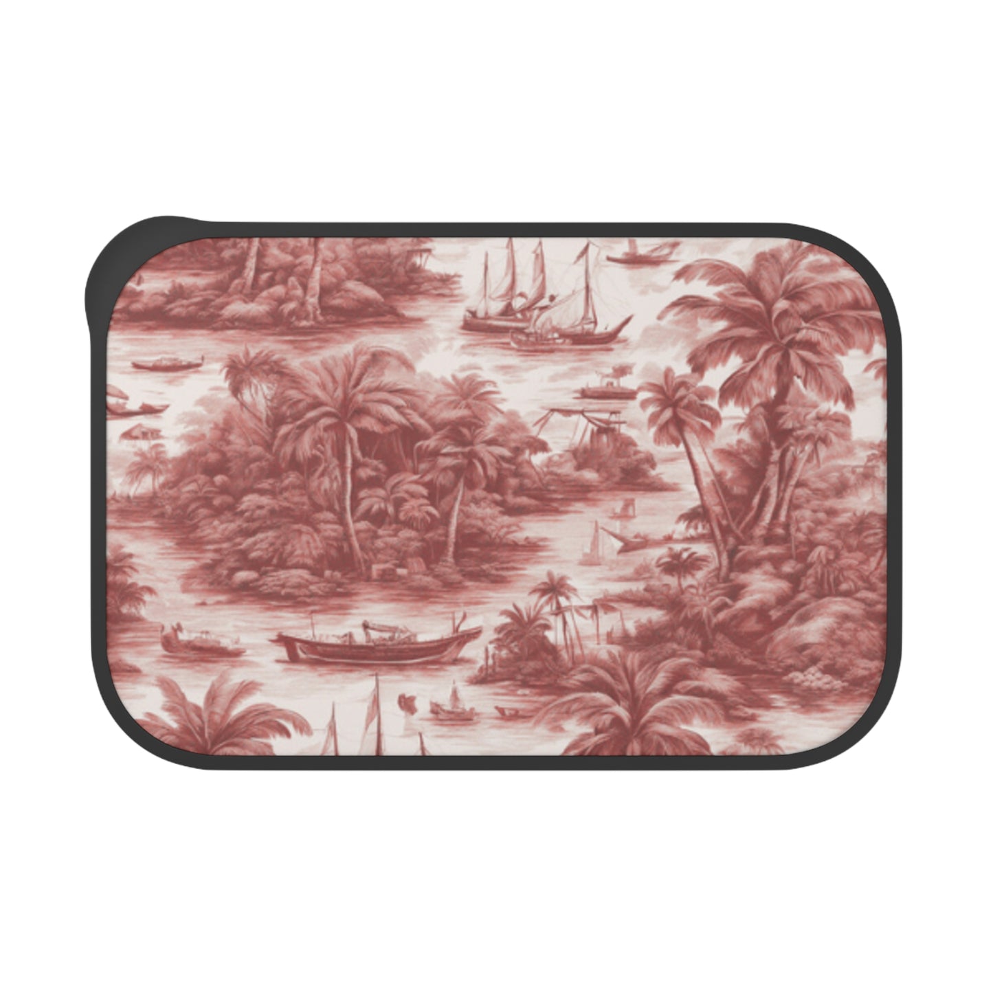 Bento Box with Utensils - Tropical Toile #1 russet