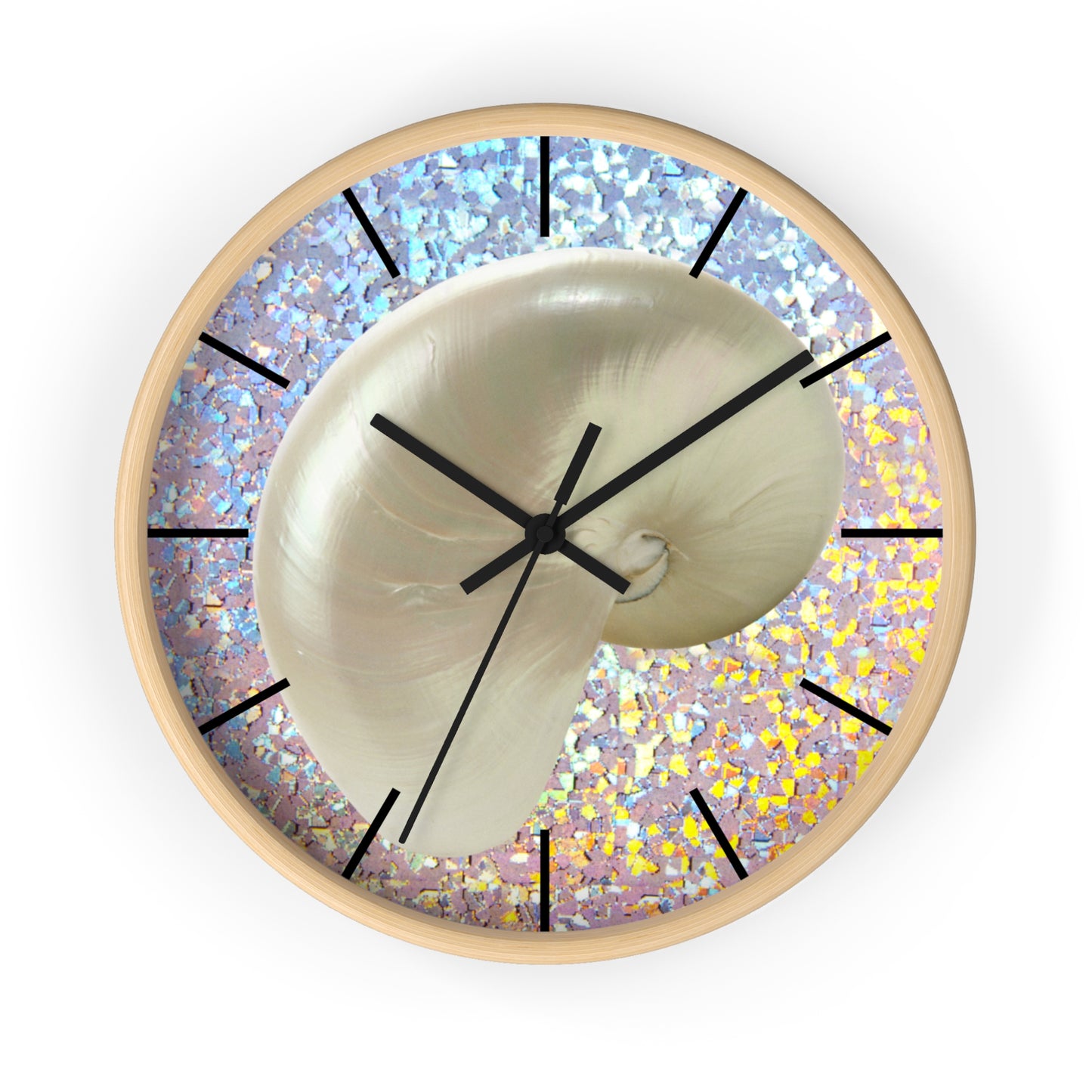 Wall Clock, Disco White Nautilus, Hands/Base Variants