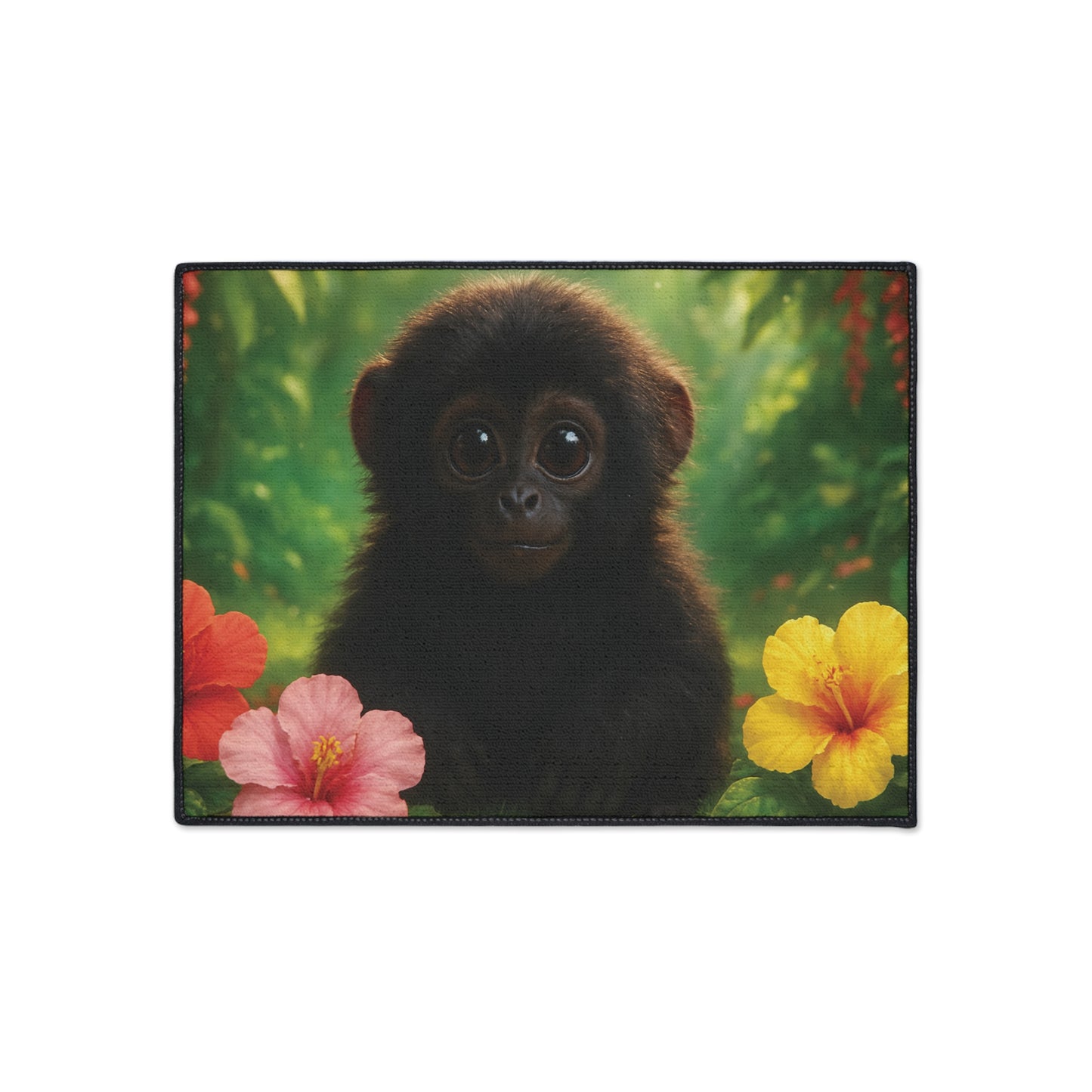 Heavy Duty Floor Mat, 5 Sizes – Tropical Area Rug for Home Décor / Baby Howler Monkey