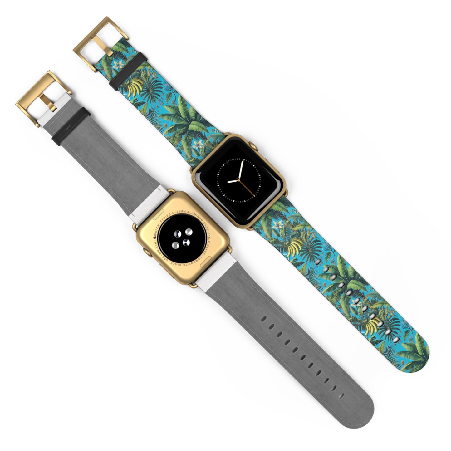 Apple Watch Band - Palms and More Tropical Fruit, Aqua Blue