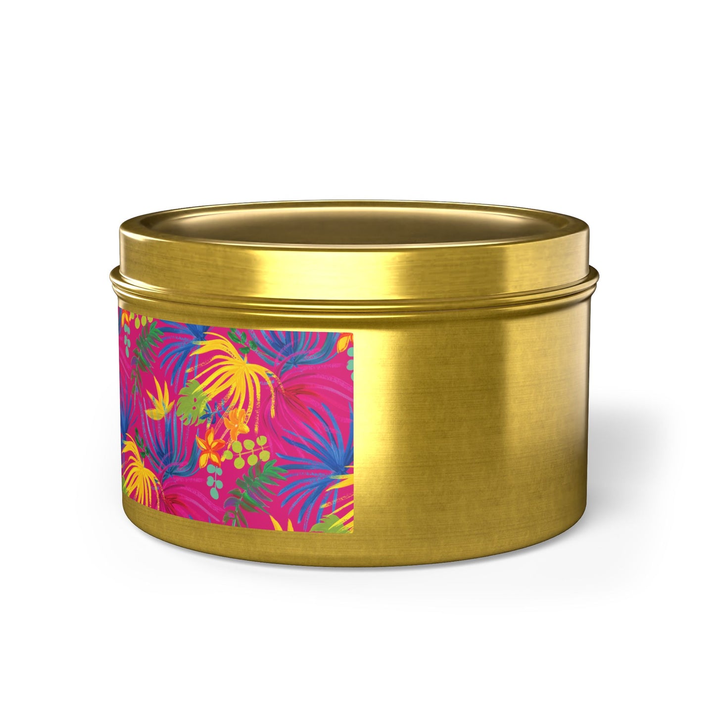 Tin Candles, 2 sizes, 3 tin colors - Exotic Flora