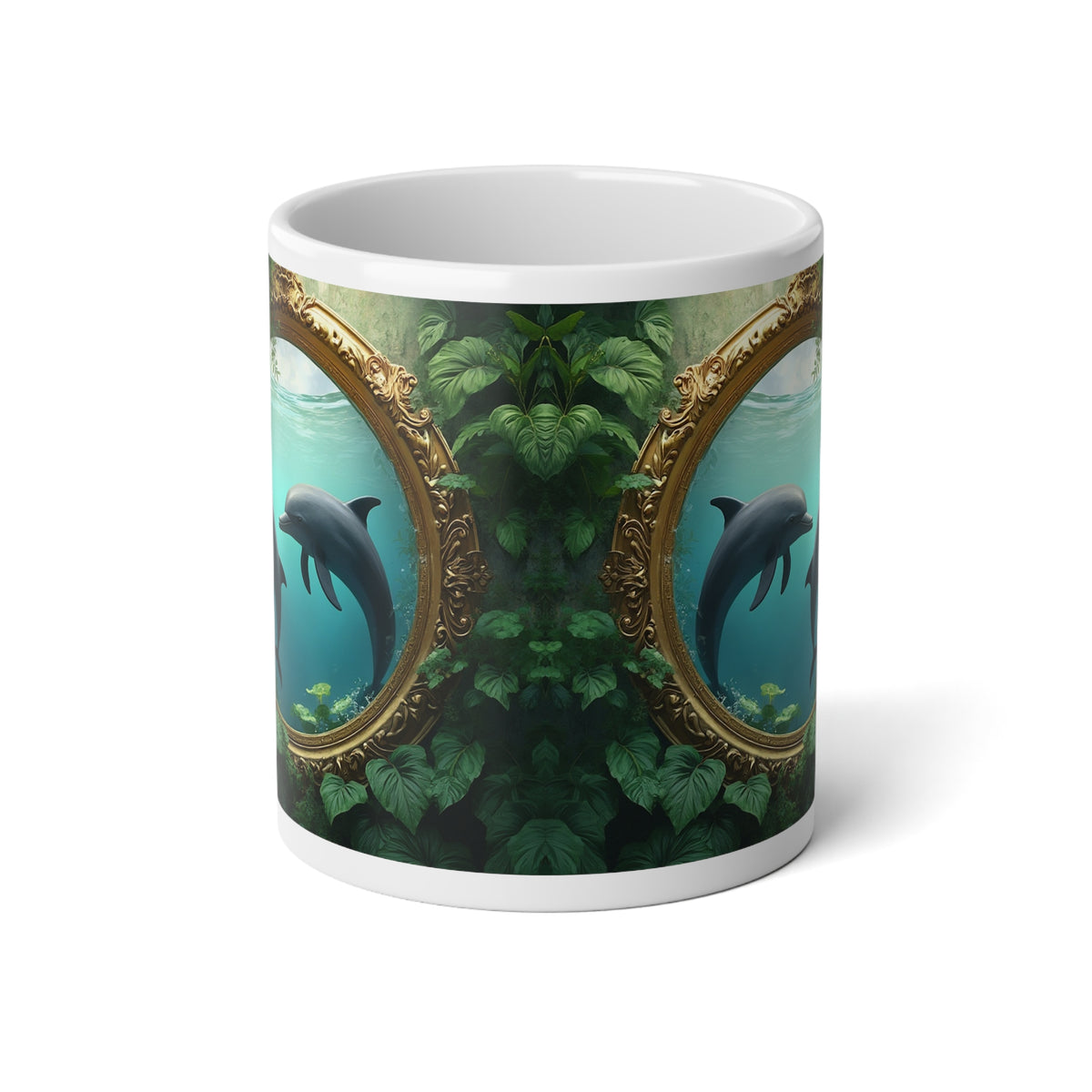 Jumbo Mug, 20oz, Framed Dolphins | Tropical Coffee Cup