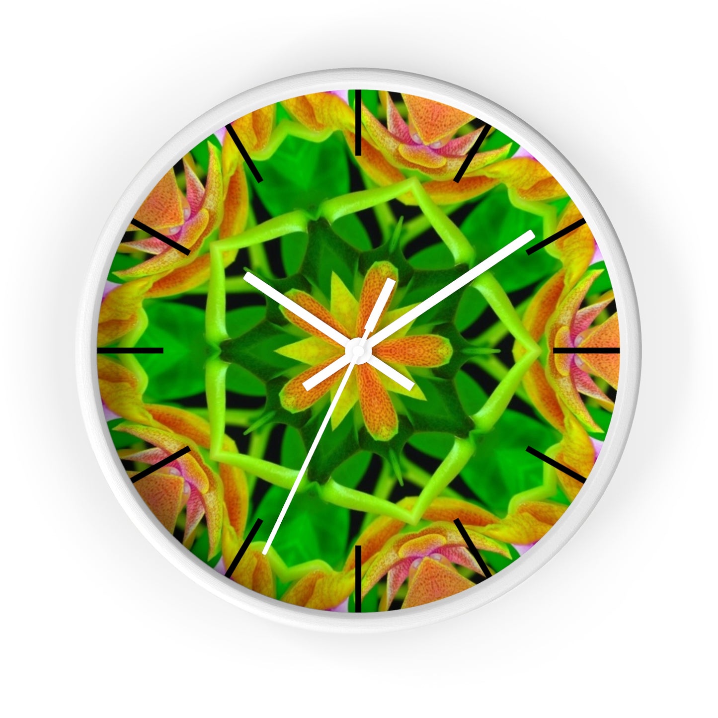 Wall Clock, Orchid Kaleidoscope #2, Hands/Base Variants