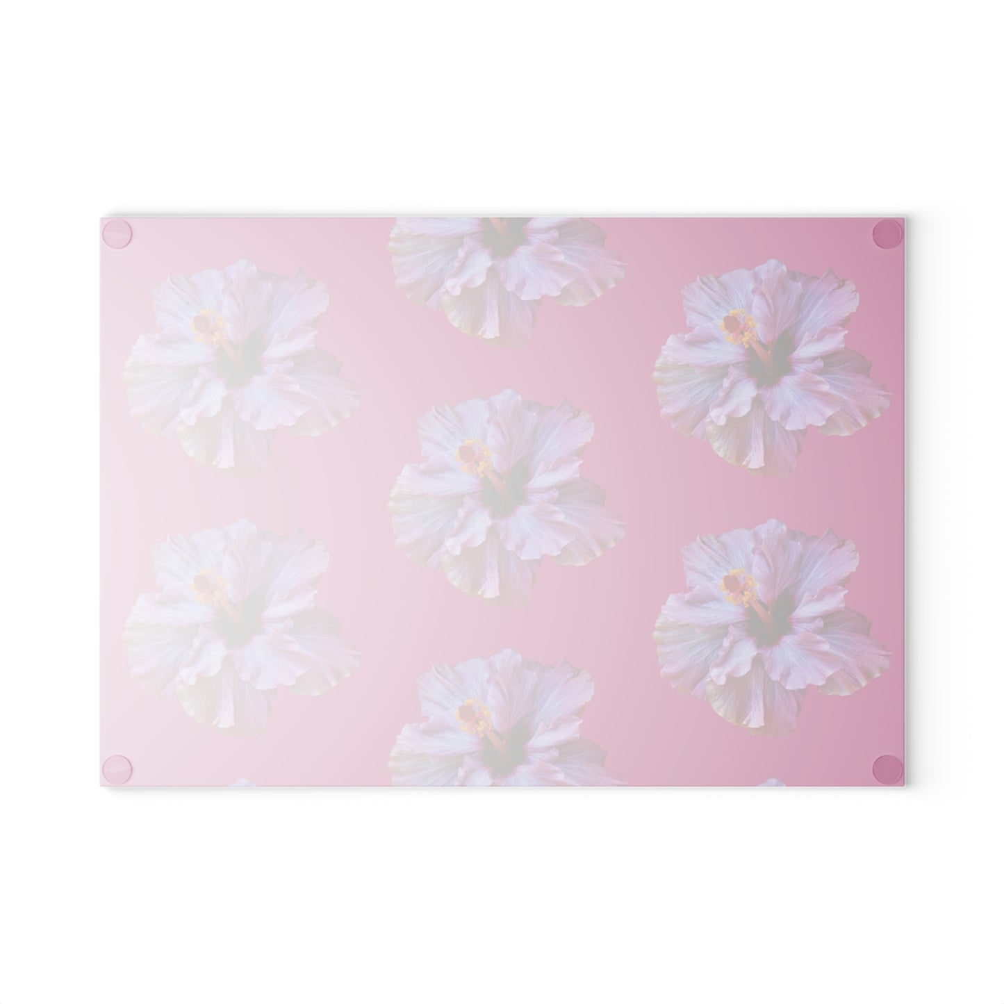 Glass Cutting Board, 2 sizes - Real Purple Hibiscus/Pink