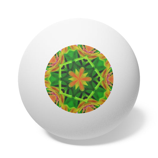 Tropical Paradise Ping Pong Balls - 6 Pack with Kaleido Orange Orchid