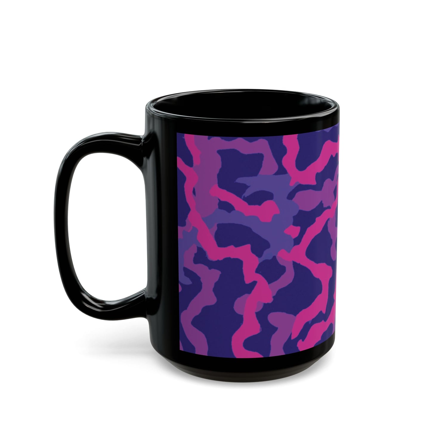 Black Coffee Mug - Coral Threads/Heatwave
