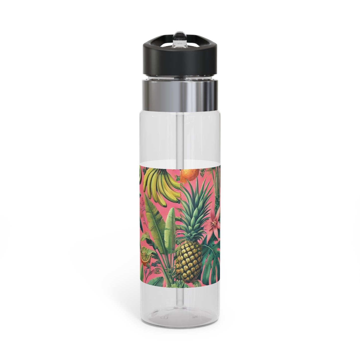 Tropical 20oz Tritan Sport Water Bottle -  Leakproof, Lightweight, BPA-Free / Tropical Fruits Pink