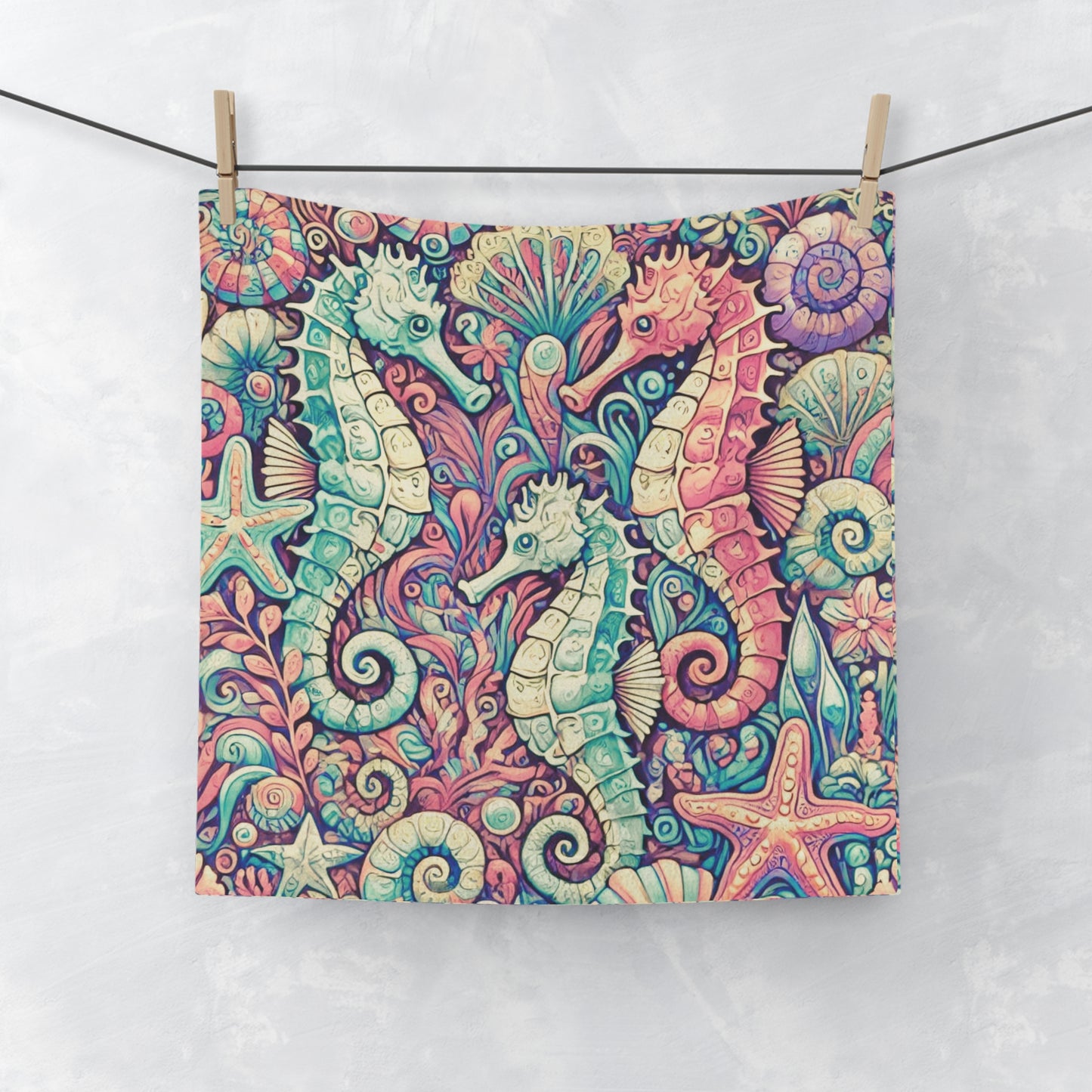 Face Towel - Seahorse Trio/Retro