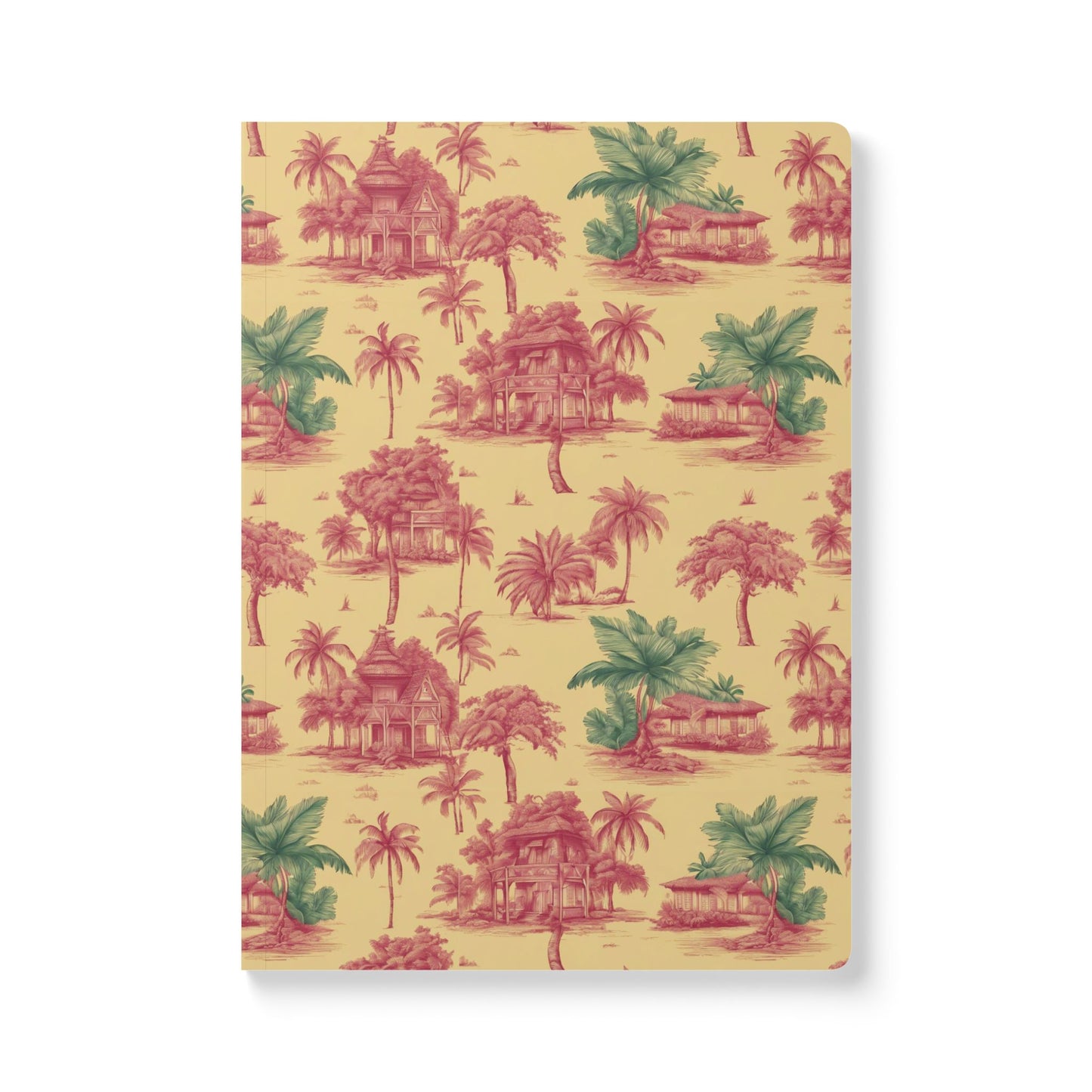 Softcover Journal - Tropical Toile, Red/Green