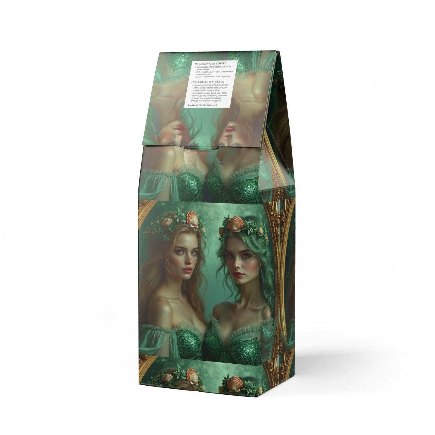 Midnight Surf Blend™ (Medium-Dark Roast) Specialty Grade Craft Coffee / Framed Mermaid Sisters