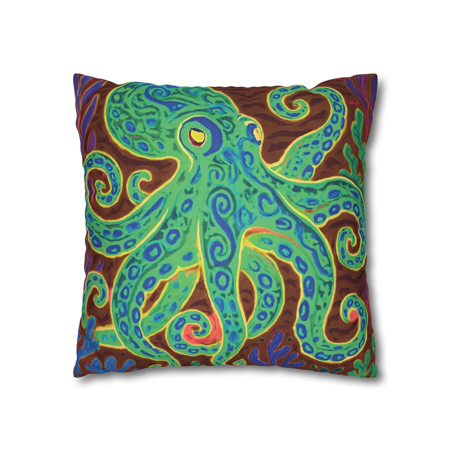 Faux Suede Square Pillowcase - Gamma Kraken Joe