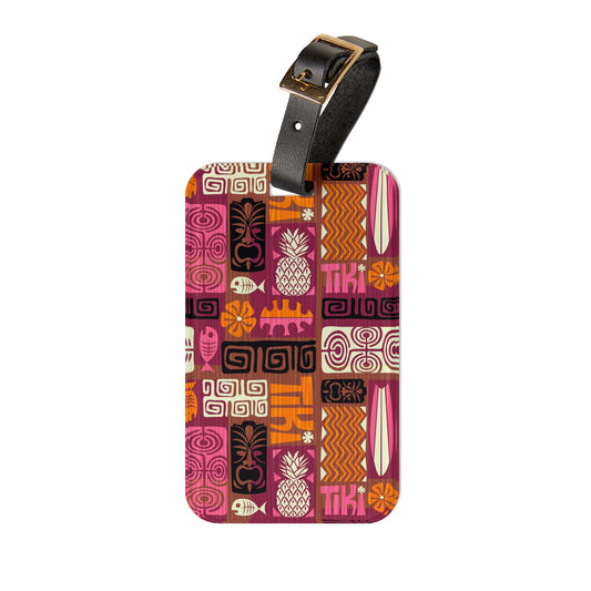 Luggage Tag - Tiki Poster Pink/Orange