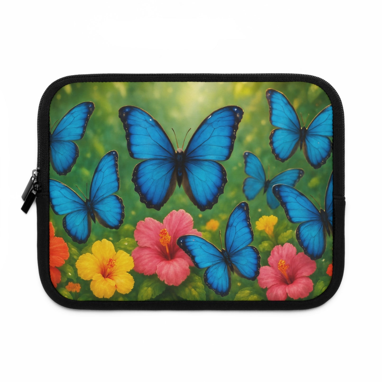 Tropical Laptop Sleeve, 5 Sizes - Perfect for Rainforest Lovers & Students / Morpho Butterfly Flight