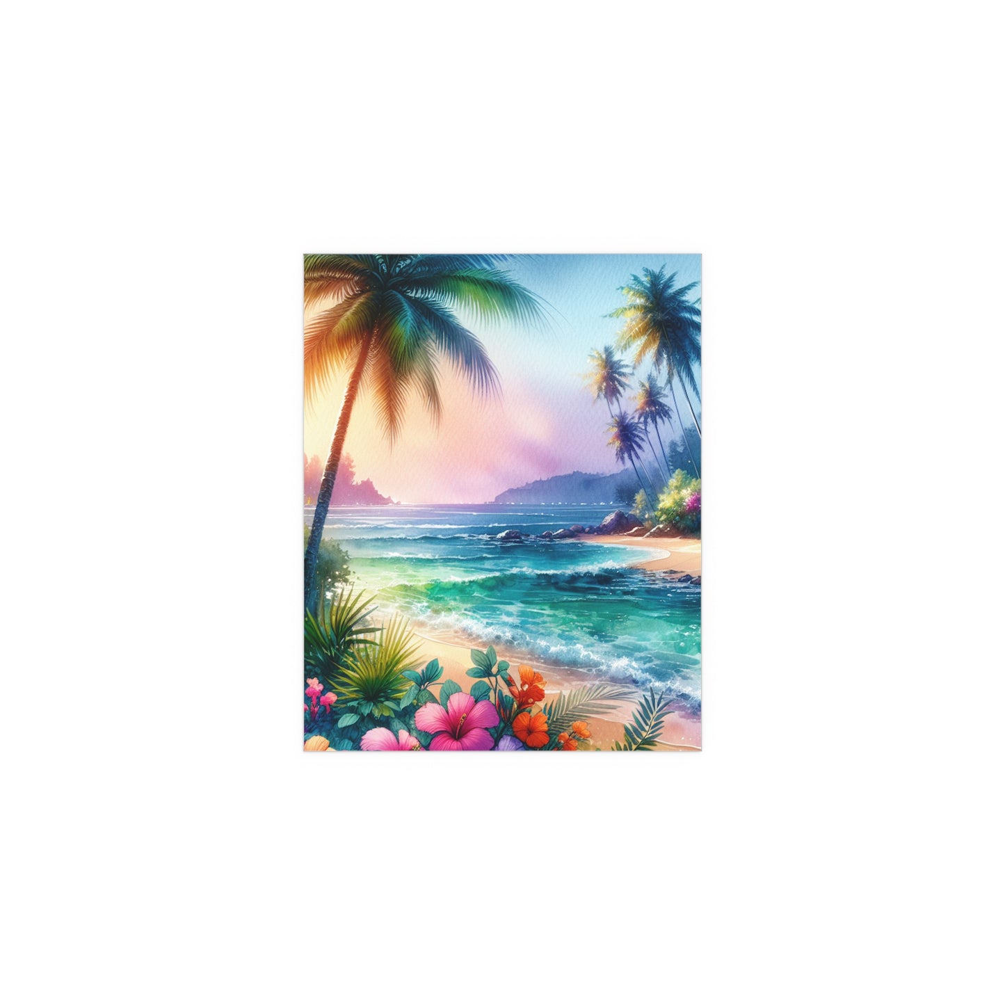 Vibrant Silk Wall Art for Home & Garden, Tropical Beach Decor, Indoor/Outdoor Silk Posters, Nature Love Gift, Summer Vibes