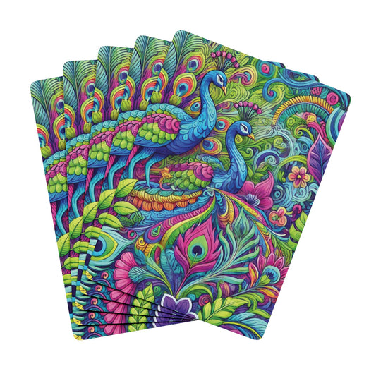 Poker Playing Cards - Rainforest Peacocks Pop