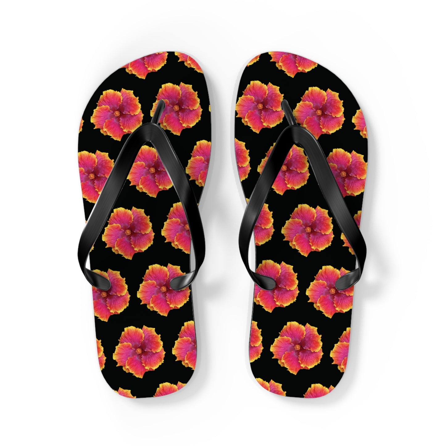 Flip Flops - Sunset Hibiscus/Black