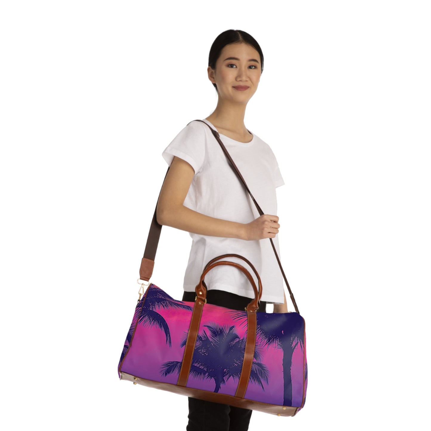 Tropical Waterproof Travel Bag - Perfect for Beach Getaways / Palm Glow, POP