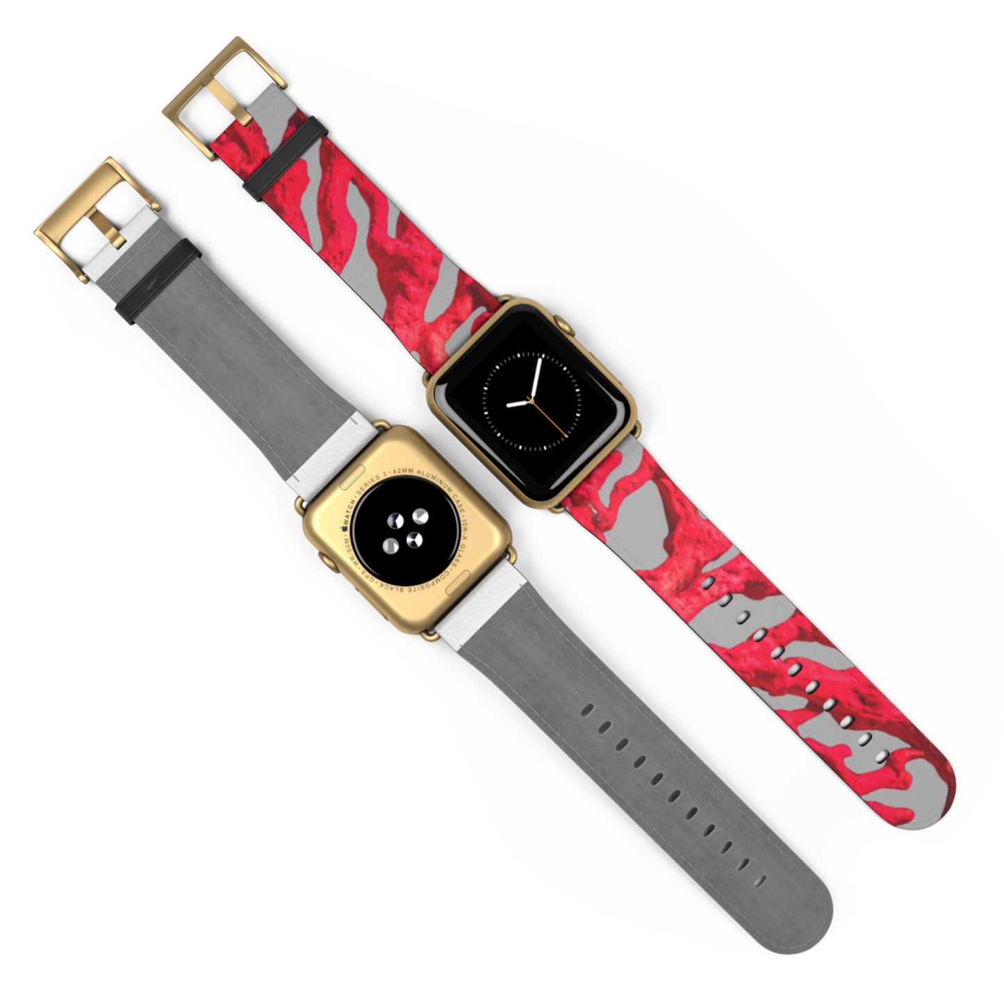 Apple Watch Band - Red Coral, lt. grey background