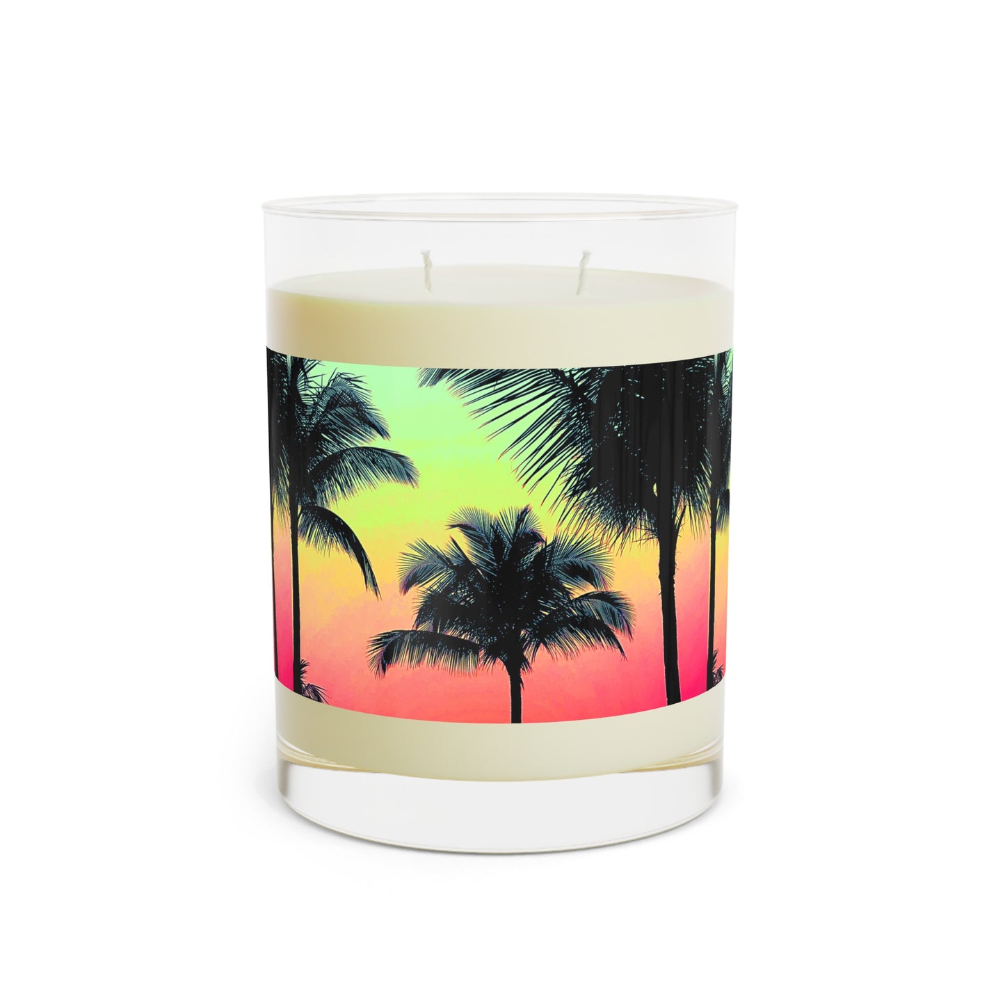 Palm Glow Sangria Scented Candle - 11oz Full Glass, Tropical Decor
