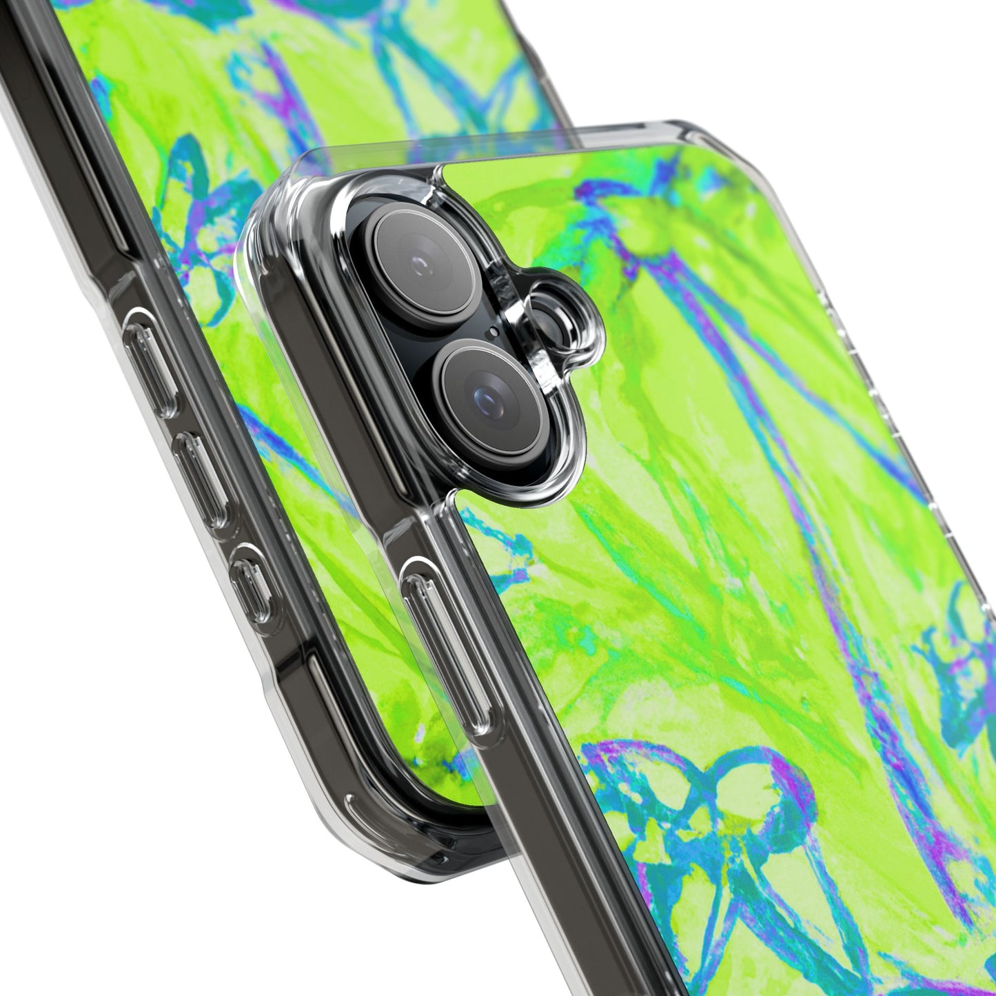 Tropical Doodles/Lime Magnetic Clear Phone Case, Many Models