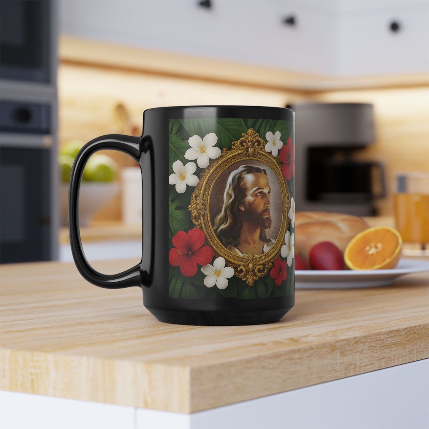 Black Coffee Mug, Religious - Head of Christ