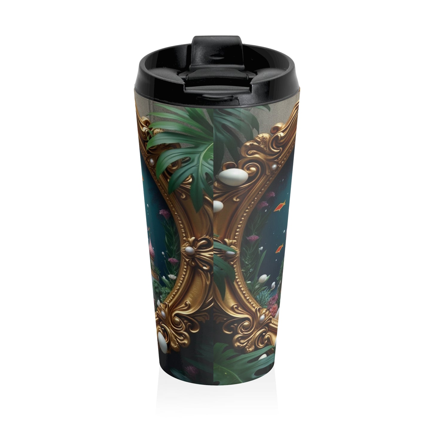 15 oz. Stainless Steel Travel Mug / Mermaid Palace, Caribbean Sea