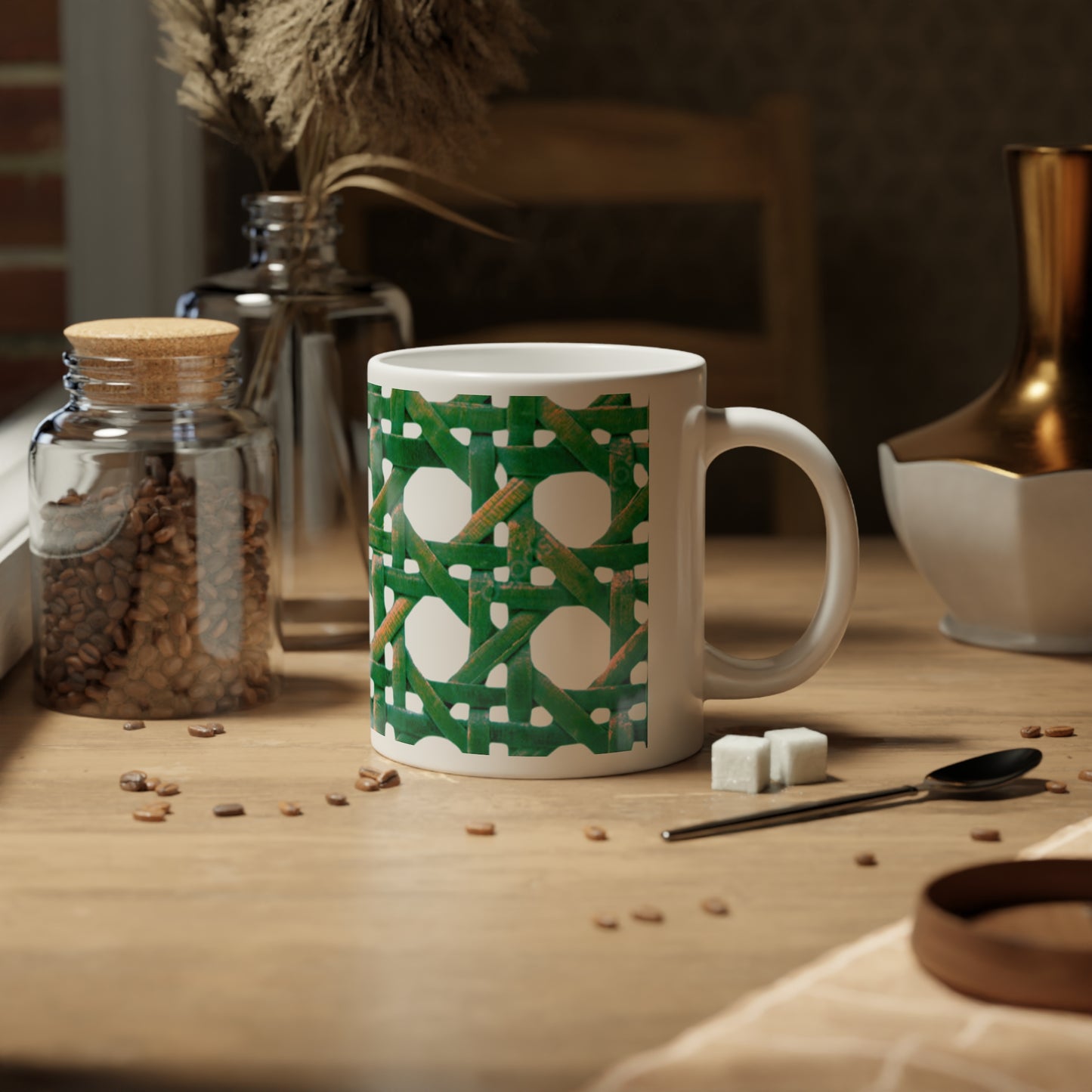 Jumbo Mug, 20oz, Chair Wicker Green | Tropical Coffee Cup