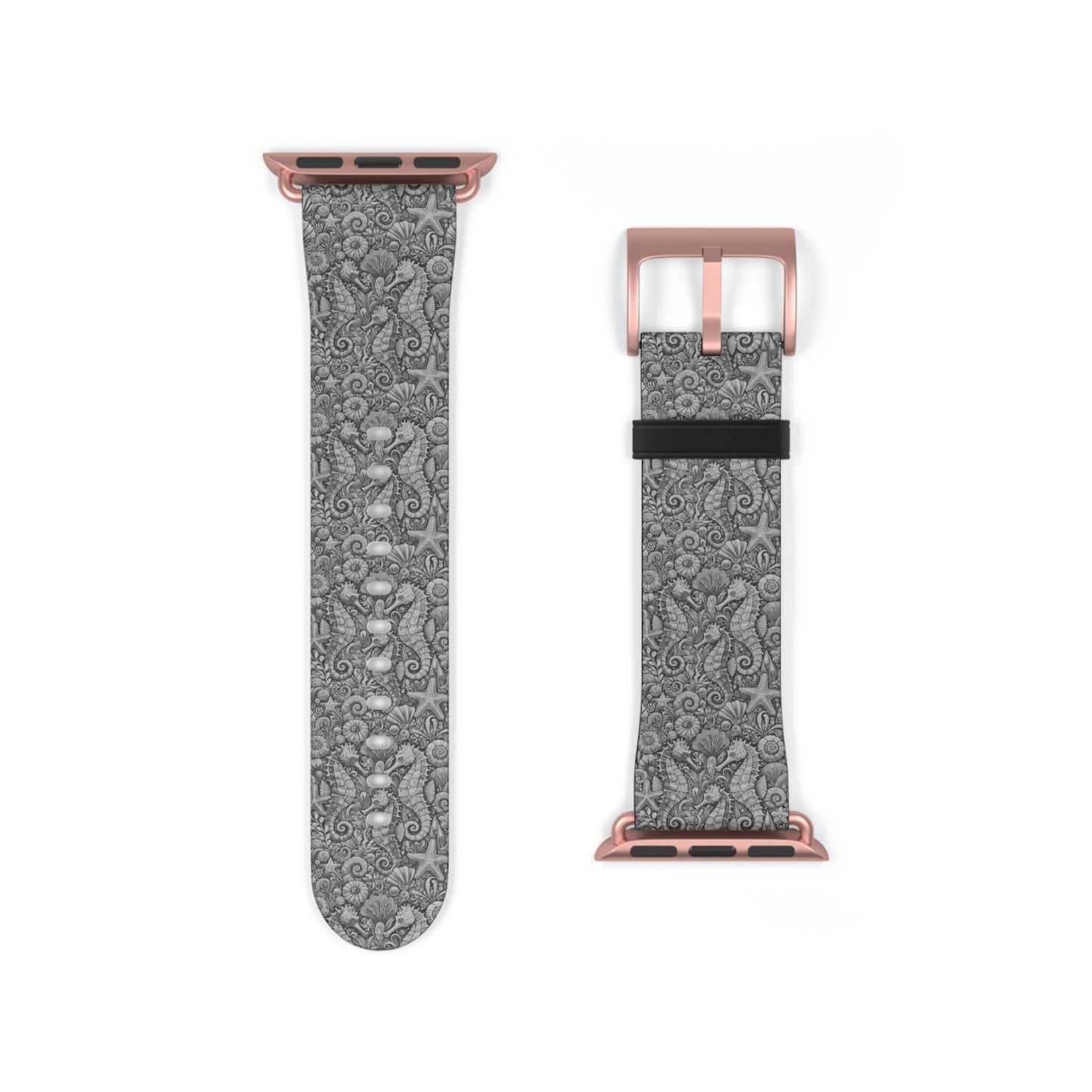 Apple Watch Band - Tropical Seahorse Trio, Noir